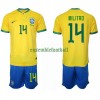Maillot de Supporter Brésil Eder Militao 14 Domicile Coupe du Monde 2022 Pour Enfant